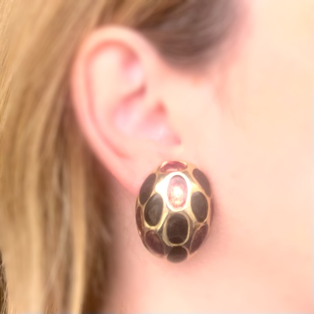 ✅2/$15Vintage 80s Glam Round Oval Clip-On Earrings